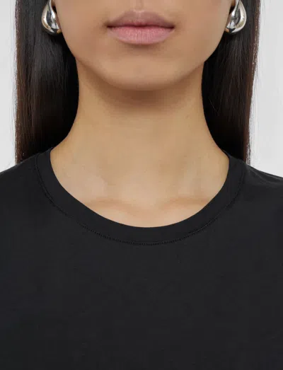 Joseph Womens Black Round-neck Regular-fit Cotton And Silk-blend T-shirt
