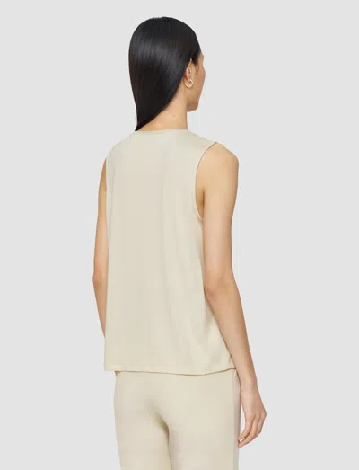 Joseph Womens Affogato Round-neck Regular-fit Cotton And Silk-blend Tank Top In Neutral