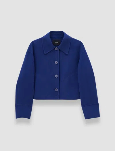 Joseph Womens Cobalt Gerrard Regular-fit Wool And Silk-blend Jacket