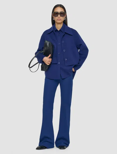 Joseph Womens Cobalt Gerrard Regular-fit Wool And Silk-blend Jacket