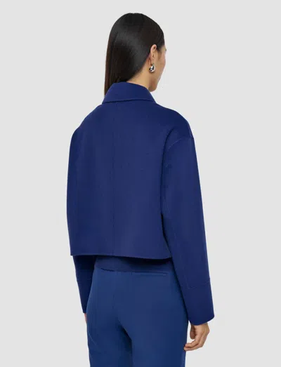 Joseph Womens Cobalt Gerrard Regular-fit Wool And Silk-blend Jacket