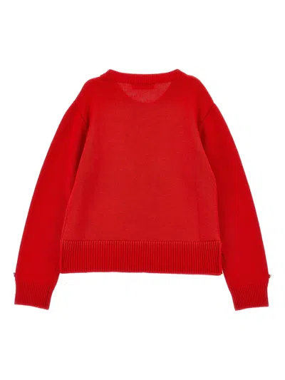 Monnalisa Red Sweater For Kids With Writing In Red