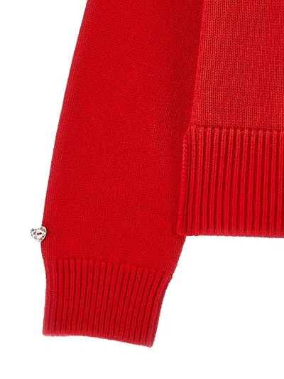 Monnalisa Red Sweater For Kids With Writing In Red