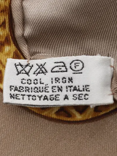 Pre-owned Chanel 1986-1988 Coco Mark Silk Scarf In Neutral