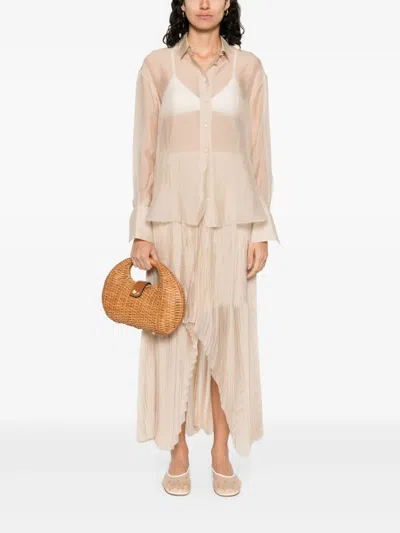 Forte Forte Asymmetric Midi Skirt In Neutral