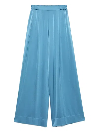 Forte Forte Elasticated-waistband Palazzo Trousers In Blue