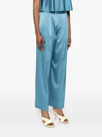 Forte Forte Elasticated-waistband Palazzo Trousers In Blue
