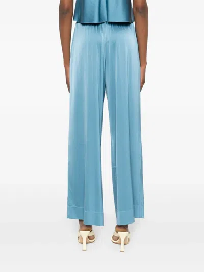Forte Forte Elasticated-waistband Palazzo Trousers In Blue