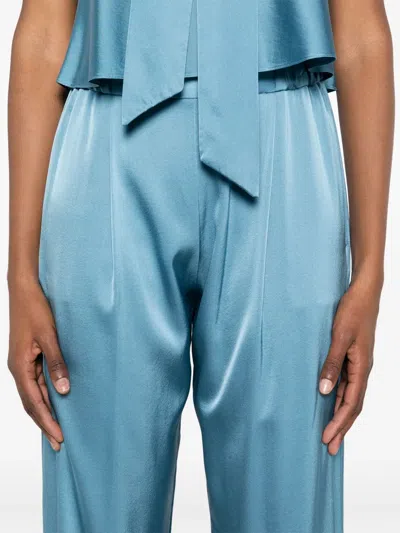 Forte Forte Elasticated-waistband Palazzo Trousers In Blue