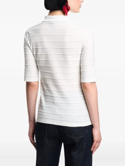 Emporio Armani Jersey Polo Shirt With Lace Details In White