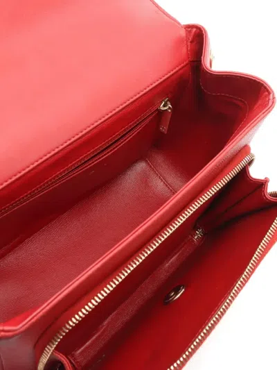 Pre-owned Chanel 2016-2017 Diamond-quilted Shoulder Bag In Red