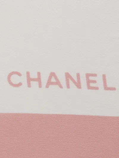 Pre-owned Chanel 1986-1988 Bow-print Silk Scarf In Pink