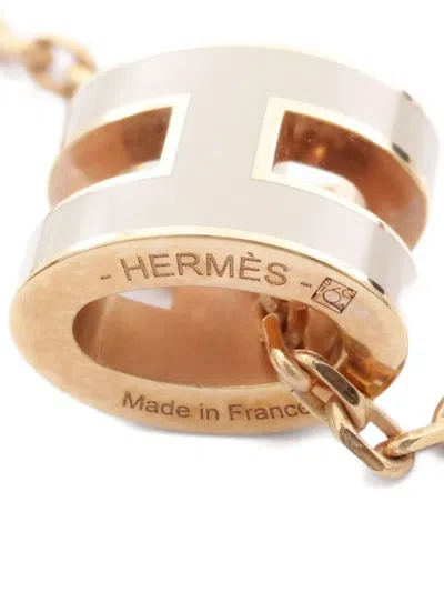 Pre-owned Hermes 2010 Mini Pop H Necklace In Gold