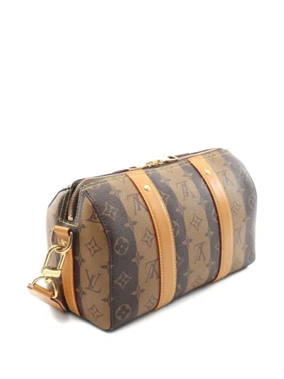 Pre-owned Louis Vuitton 2021 X Nigo City Keepall Stripe Shoulder Bag
