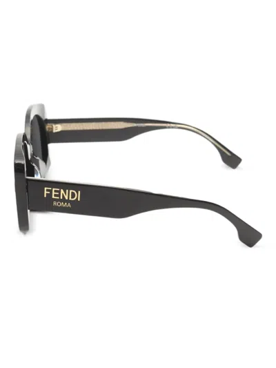 Pre-owned Fendi 2020s Roma Sunglasses In Black