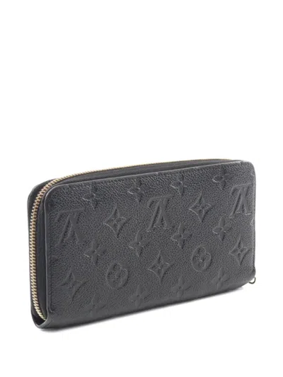 Pre-owned Louis Vuitton 2019 Zppy Monogram Empreinte Leather Wallet In Black