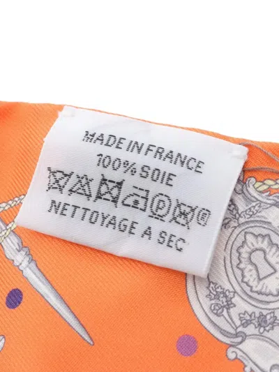 Pre-owned Hermes 2020s Twilly Les Cles A Pois In Orange