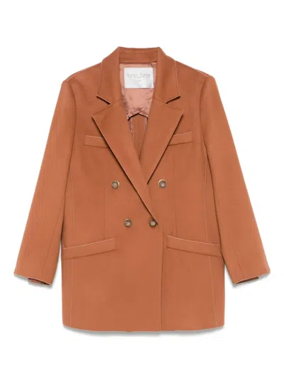 Forte Forte Double-breasted Blazer In Brown