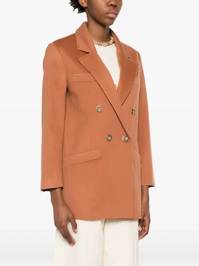 Forte Forte Double-breasted Blazer In Brown