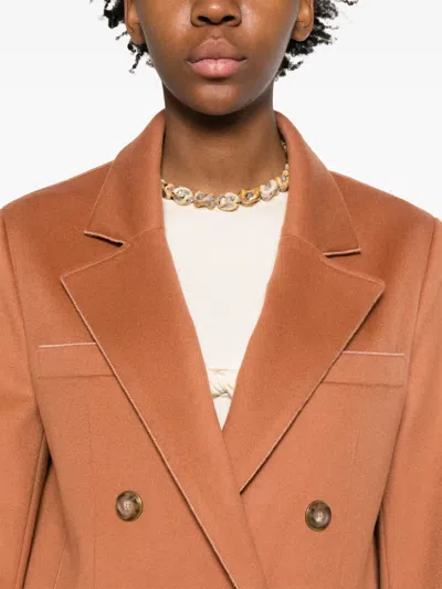 Forte Forte Double-breasted Blazer In Brown