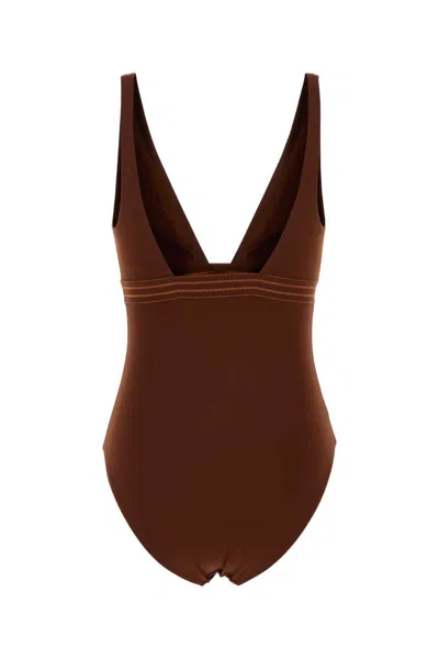 Eres Stretch Nylon Swimsuit Sillage In Brown