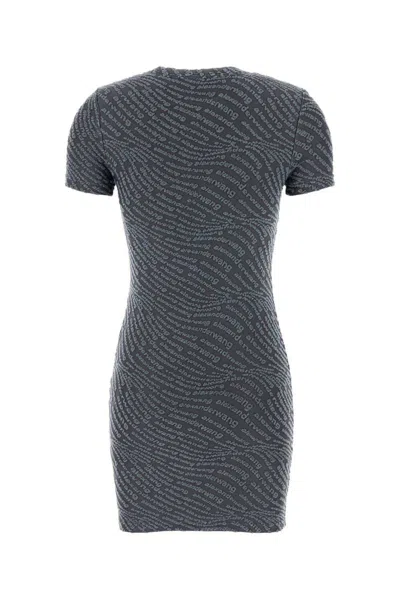 Alexander Wang T T By Alexander Wang Dark Grey Stretch Polyester Mini Dress In Gray