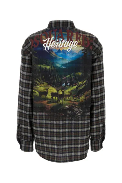 Dsquared2 Dsquared Embroidered Flanel Shirt In Blue