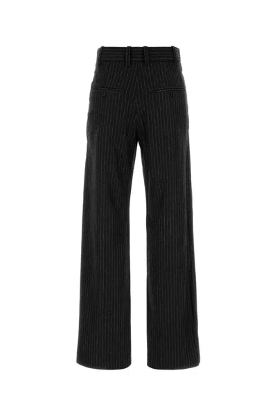 Isabel Marant Romina Pleated Pinstriped Crepe Wide-leg Pants In Black