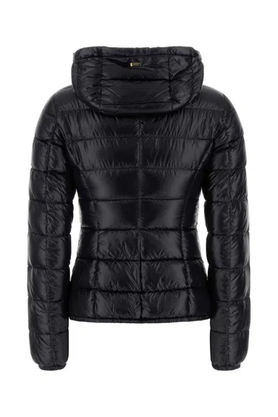 Herno Hooded Padded Quilted Down Jacket In Black