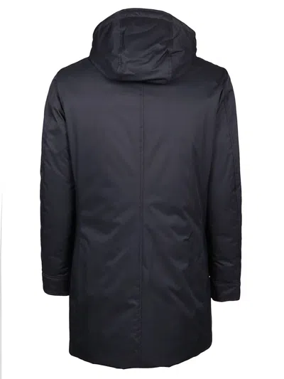 Moorer Smooth Medium Hooded Parka With Adjustable Cuffs In Black