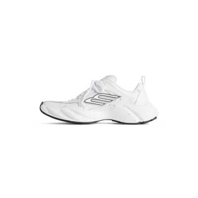 Balenciaga Men White Cowskin And Polyester Monday Shoe Sneakers