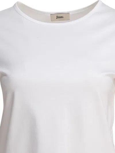 Herno Crewneck Short Sleeves Round Neck Button Embellishments In White
