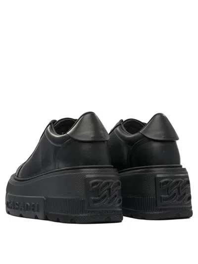 Casadei Low Top Platform Sneakers In Black