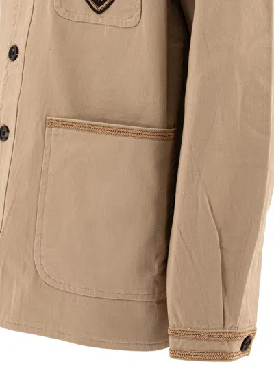 Bode Men Beige Cotton Bullion Jacket In Pink