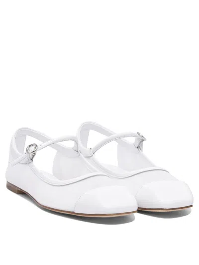 Aeyde Round Toe Ballerina Shoes With Contrast Piping