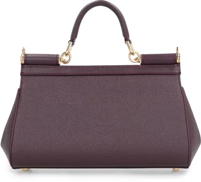 Dolce & Gabbana Sicily Leather Top-handle Bag In Purple