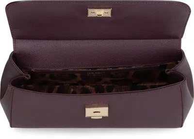Dolce & Gabbana Sicily Leather Top-handle Bag In Purple