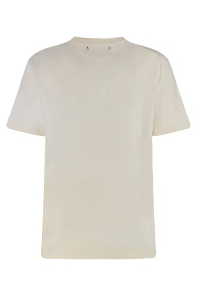 Golden Goose Crew Neck Floral Print Short Sleeves In White