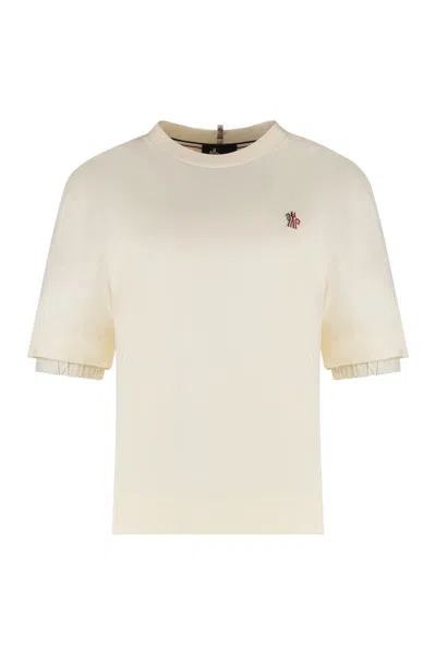 Moncler Grenoble Women Patch With Logo T-shirt In Neutral