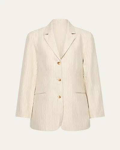 Posse Leon Single-breasted Pinstripe Linen Blazer