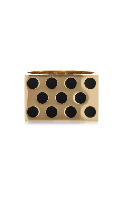 Rachel Quinn 14k Yellow Gold Black Enamel Ring