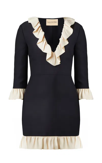 Valentino Ruffled-trim Flax Mini Dress