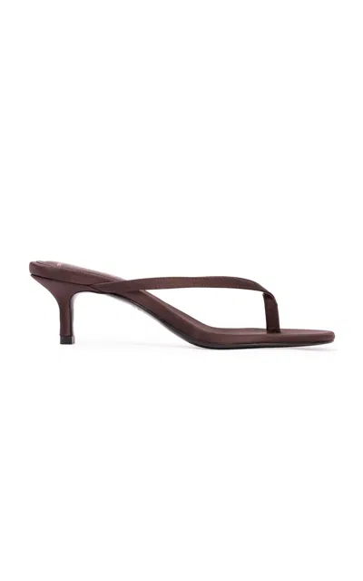 Black Suede Studio Tash Satin Sandals