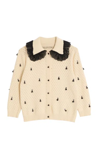 Valentino Lace-trimmed Cotton Cardigan