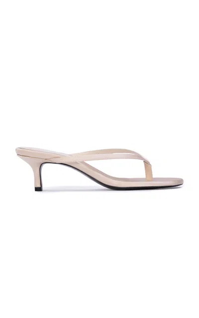 Black Suede Studio Tash 50 Satin Thong Sandal