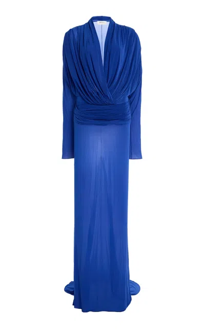 Burc Akyol Draped Jersey Maxi Dress