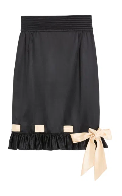 Valentino Frilled-trim Duchess-satin Skirt