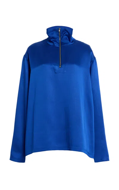 Burc Akyol Half-zip Satin Top