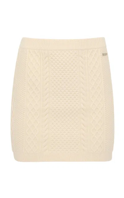 Jw Anderson Cable-knit Cotton-blend Mini Skirt In Pink