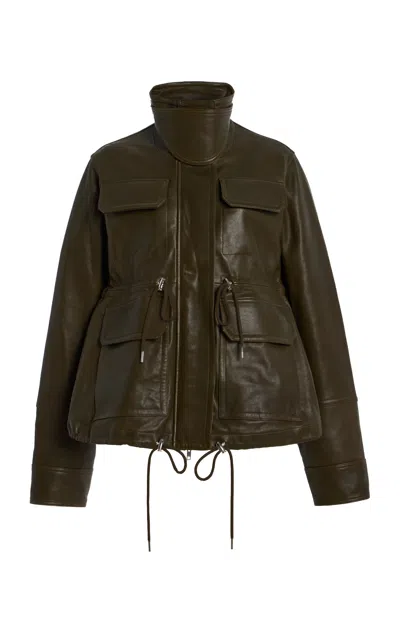 Co Leather Military Jacket In Brown